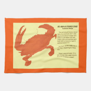 Delaware Maryland Virginia Crabs Recipe Tea Towel