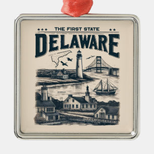 Delaware Metal Ornament