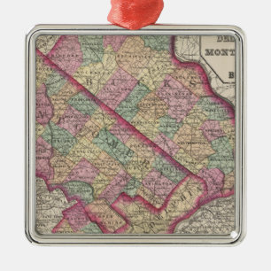 Delaware, Montgomery, Bucks counties Metal Ornament