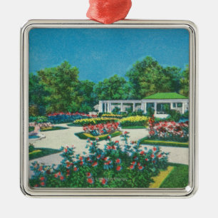 Delaware Park Rose Garden View Metal Tree Decoration