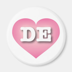 Delaware Pink Fade Heart - I love DE Magnet