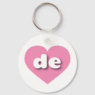Delaware pink heart - I love de Key Ring