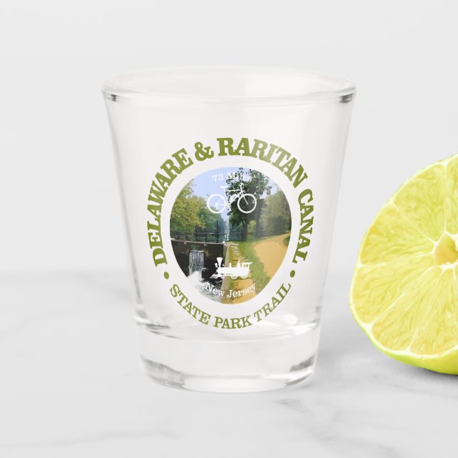 Delaware & Raritan Canal SPT (cycling c) Shot Glass (Front)
