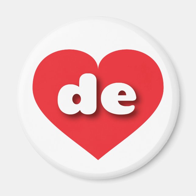 Delaware Red Heart - I love DE Magnet (Front)