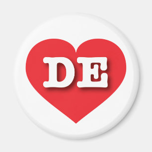 Delaware Red Heart - I love DE Magnet