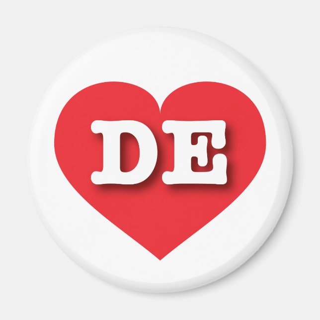 Delaware Red Heart - I love DE Magnet (Front)