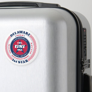 Delaware Red White Blue Circle Magnet