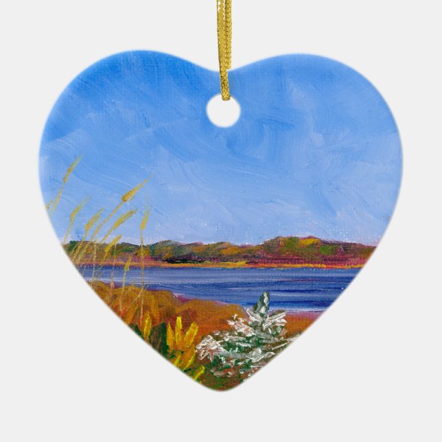 Delaware River Ceramic Tree Decoration (Front)