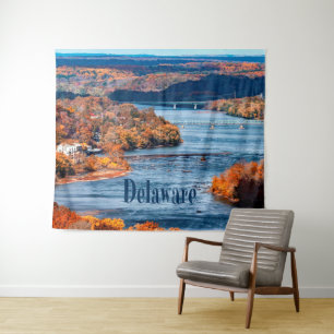 Delaware River Fall Leaves Tapestry