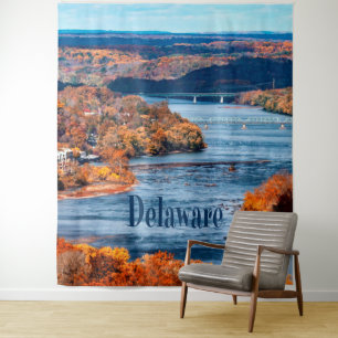 Delaware River Fall Leaves Tapestry