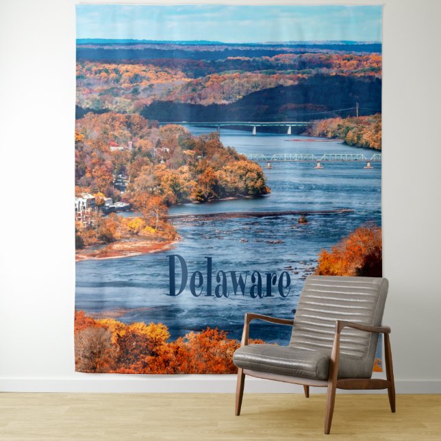 Delaware River Fall Leaves Tapestry (In Situ)
