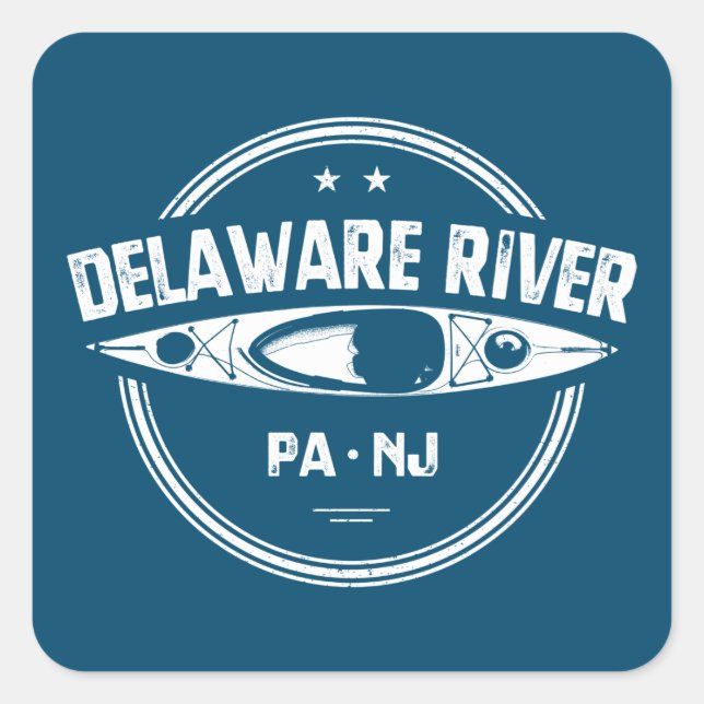 Delaware River Kayaking Square Sticker (Front)