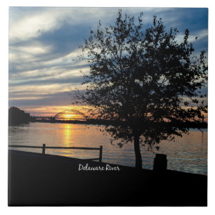 Delaware River, scenic photograph, Ceramic Tile