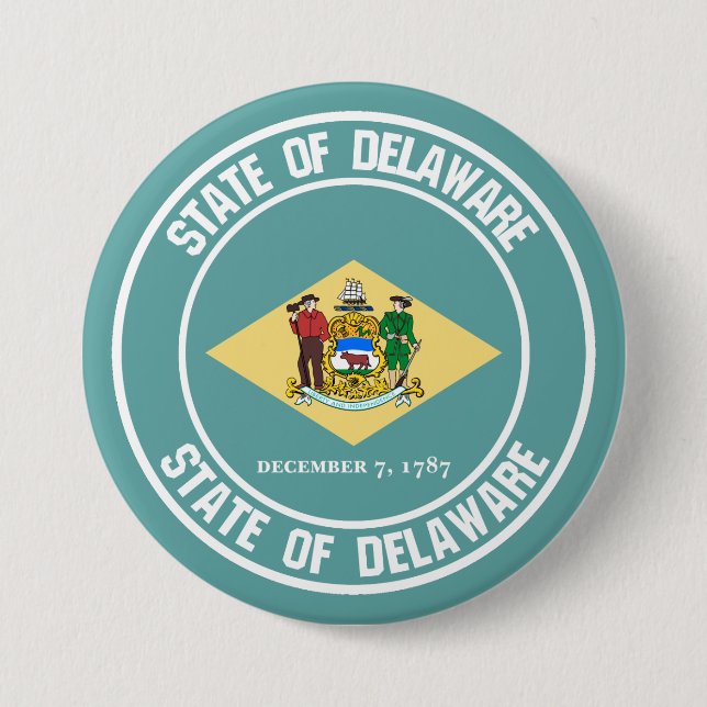 Delaware Round Emblem 7.5 Cm Round Badge (Front)