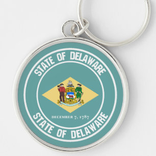 Delaware Round Emblem Key Ring