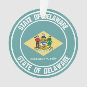 Delaware Round Emblem Ornament