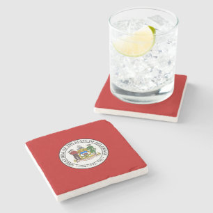 Delaware seal, American state seal Stone Coaster