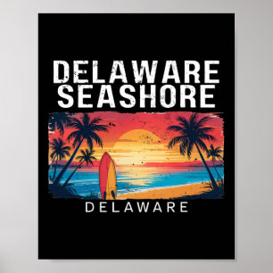 Delaware Seashore Delaware Men Women Surfing _1  Poster