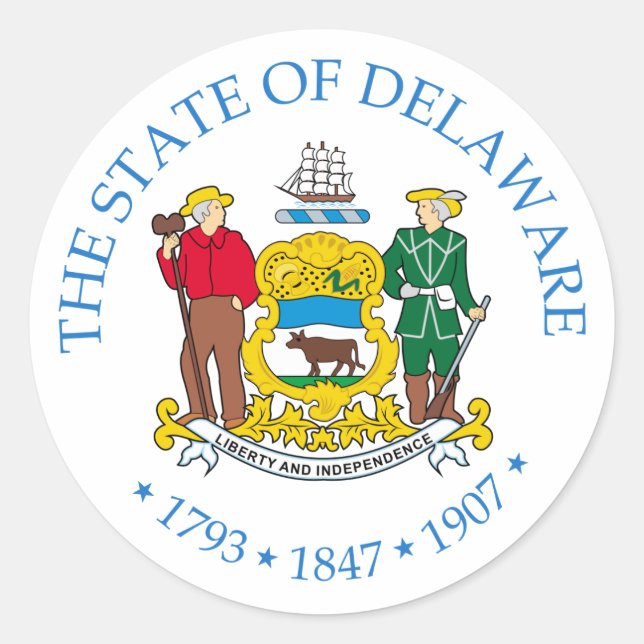 Delaware sign classic round sticker (Front)