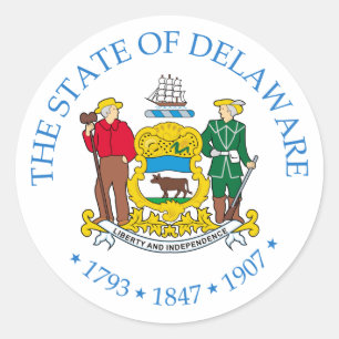 Delaware sign classic round sticker