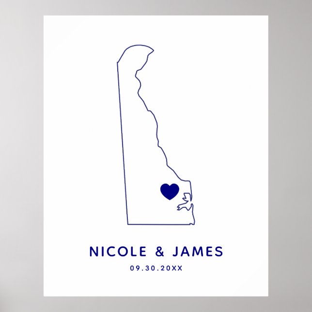 Delaware Sign, Wedding or Reception Welcome  Poster (Front)