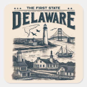 Delaware Square Sticker