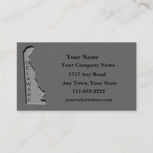 Delaware State Business card  carved stone look