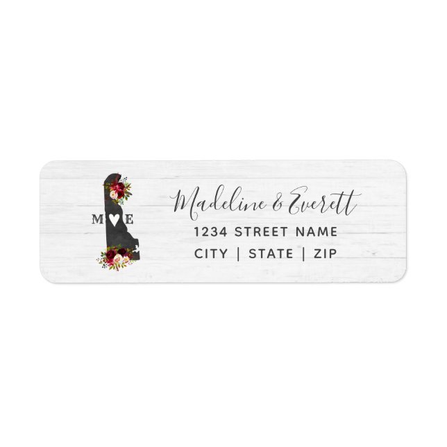 Delaware State Destination Wedding Return Address Label (Front)