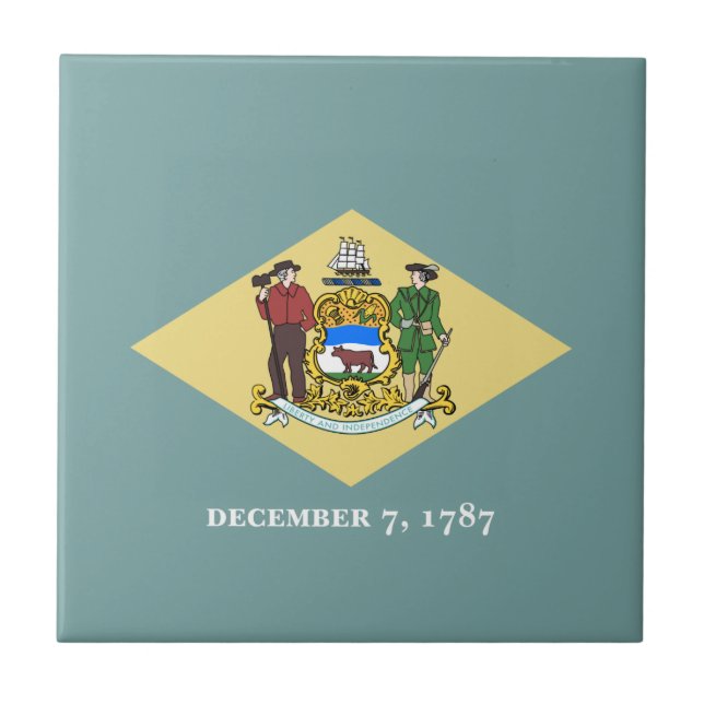 Delaware State Flag Ceramic Tile (Front)