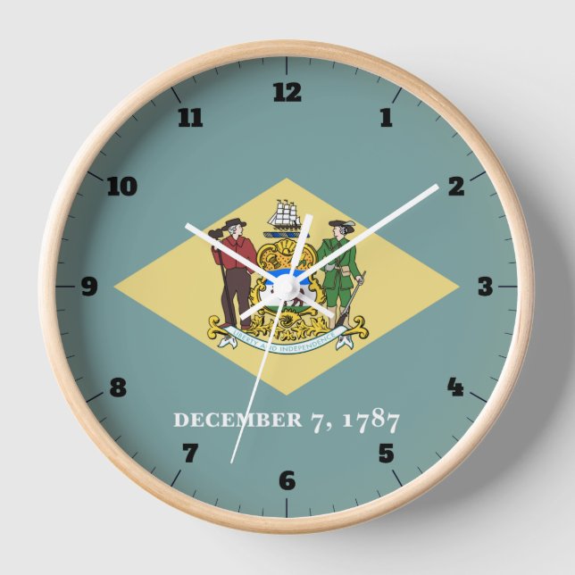 DELAWARE STATE FLAG CLOCK (Front)