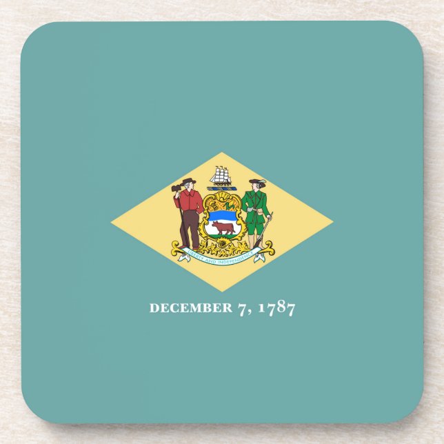 Delaware State Flag Design Coaster (Front)