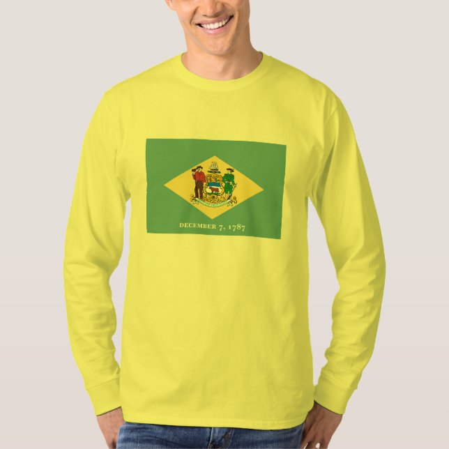 Delaware State Flag Design Decor T-Shirt (Front)