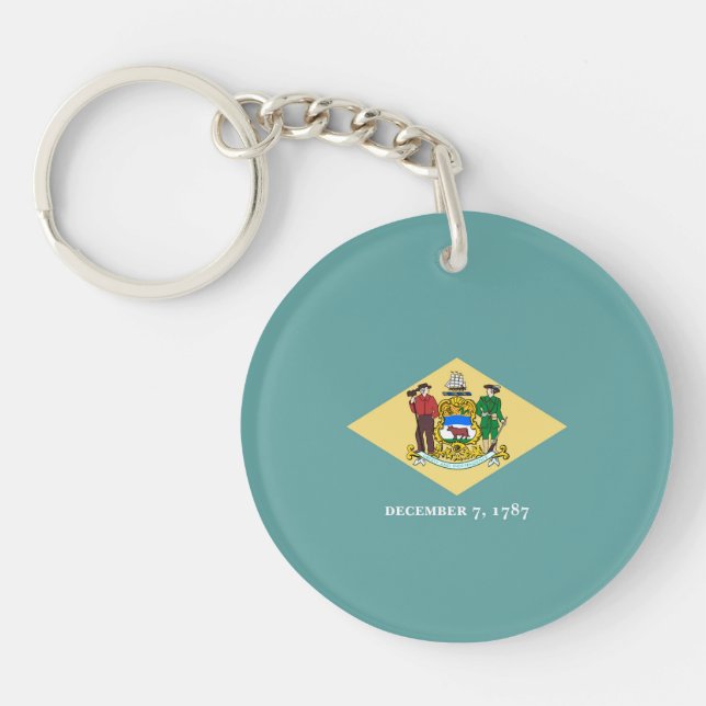 Delaware State Flag Design Key Ring (Front)