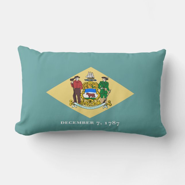 Delaware State Flag Design Lumbar Cushion (Front)