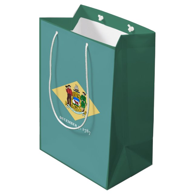Delaware State Flag Design Medium Gift Bag (Back Angled)