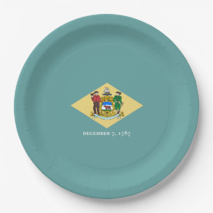 Delaware State Flag Design Paper Plate