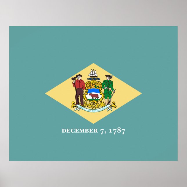 Delaware State Flag Design Poster (Front)