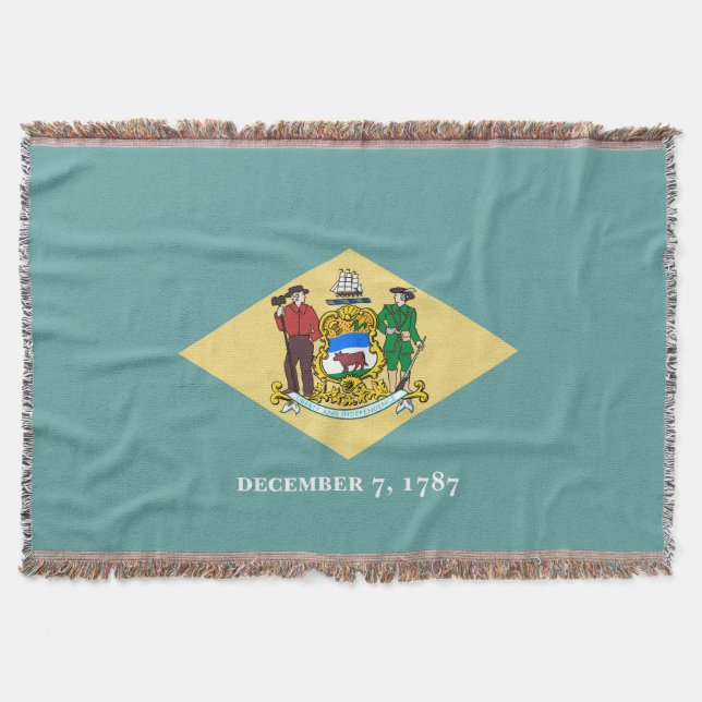 Delaware State Flag Design Throw Blanket (Front)