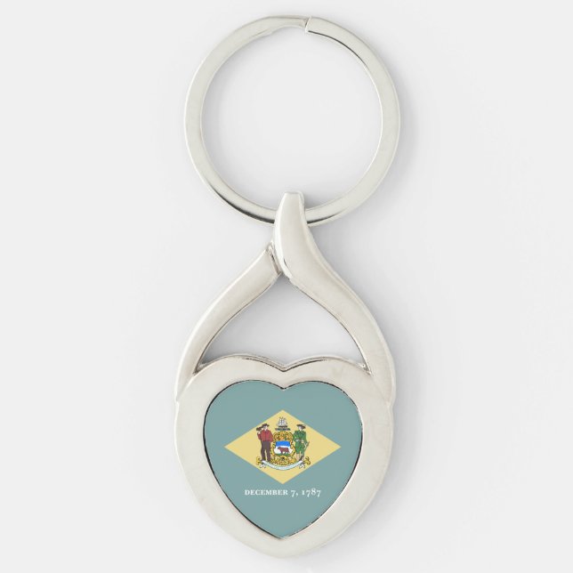 Delaware State Flag Key Ring (Front)