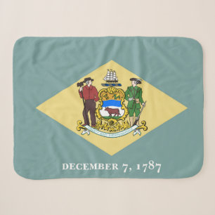 Delaware State Flag Print Patriotic Sherpa Blanket