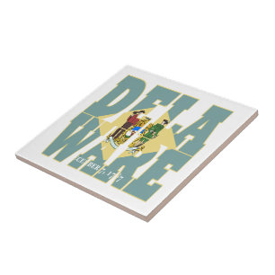 Delaware state flag text tile