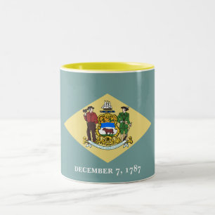Delaware State Flag Two-Tone Coffee Mug