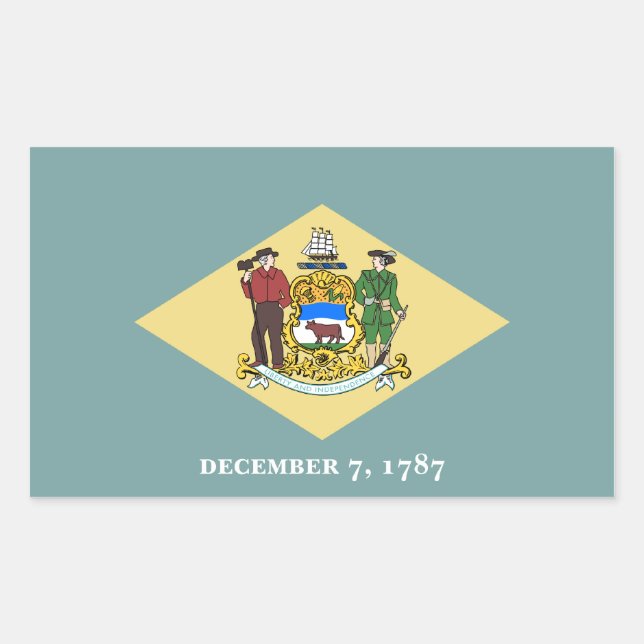 Delaware State Flag, United States Rectangular Sticker (Front)