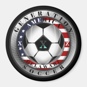 Delaware State Generation X American Soccer Magnet