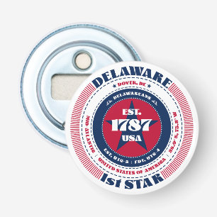Delaware State Information Circle Bottle Opener
