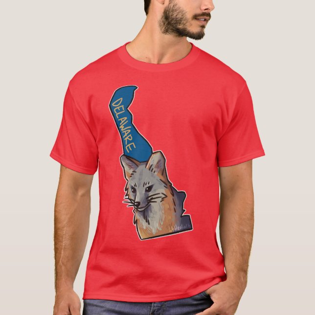 Delaware State Mammal Grey Fox Oversized T-Shirt (Front)