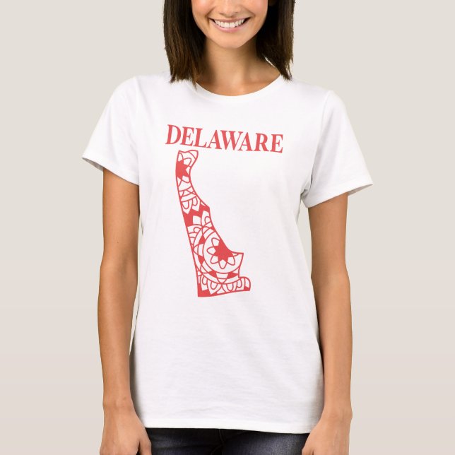 Delaware state mandala map, Made in Delaware T-Shirt (Front)