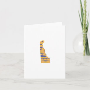 Delaware State Name Word Art Yellow Note Card