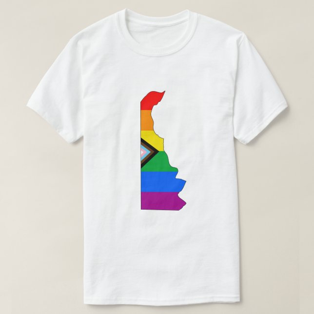 Delaware State Pride LGBTQ Progress Pride T-Shirt (Design Front)