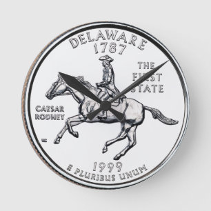 Delaware State Quarter Round Clock